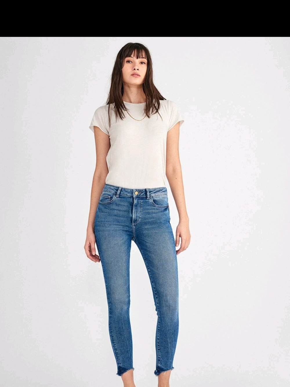 DL1961 Slim High-Rise Skinny Jeans in Medium Blue